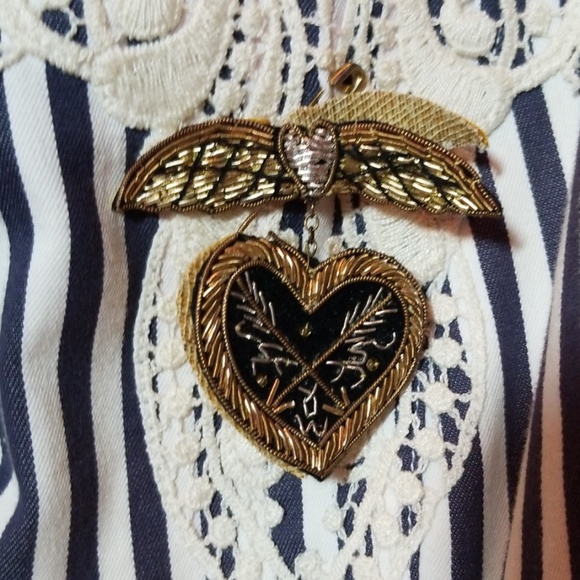 Lia Kes striped crop sleeve blazer - Picture 2 of 4